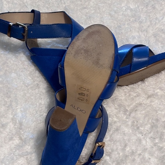 Aldo STROMQUIST-8  strappy sandals open toe buckle straps blue Sz 7 - Picture 5 of 5